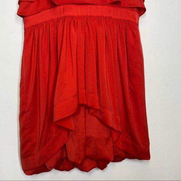 Sandro Paris Red Ruffle Mini Dress Women Size Small - Picture 6 of 10